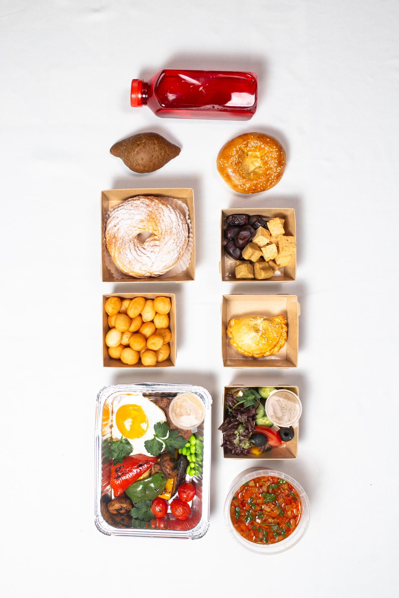 Assorted meal kits on table